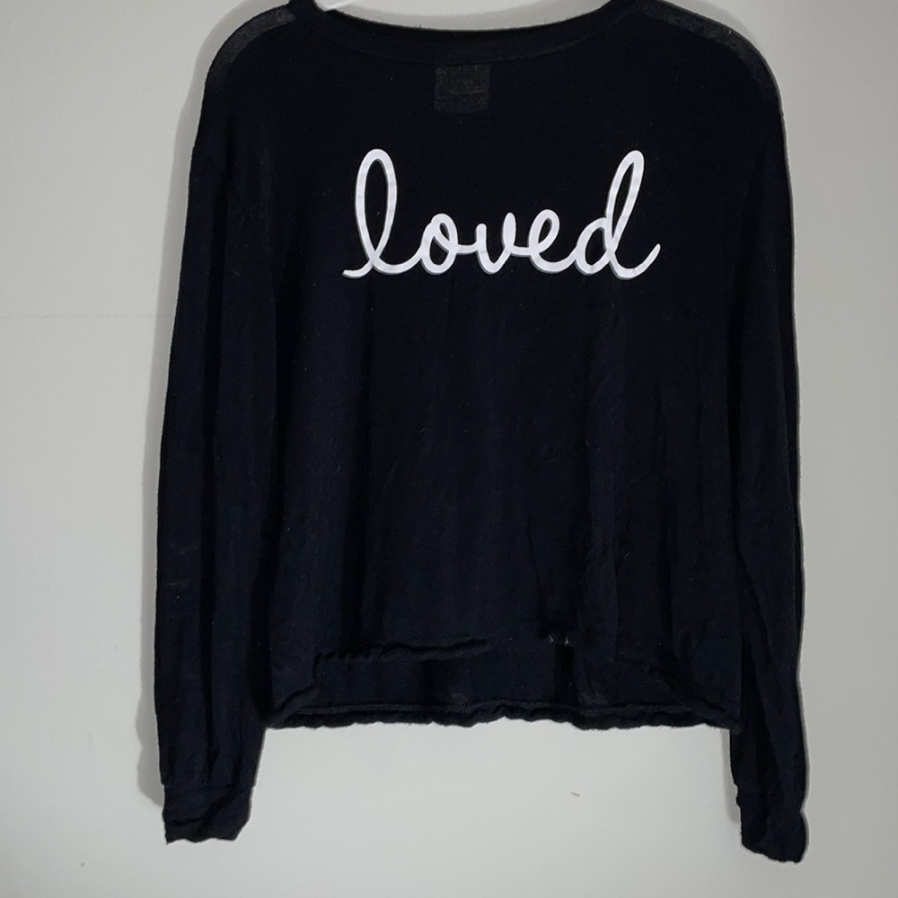 BLACK “LOVE” LOGO LONG SLEEVE TOP